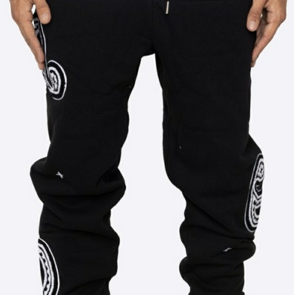 Black Paisley Sweatpants - Picture 1 of 2